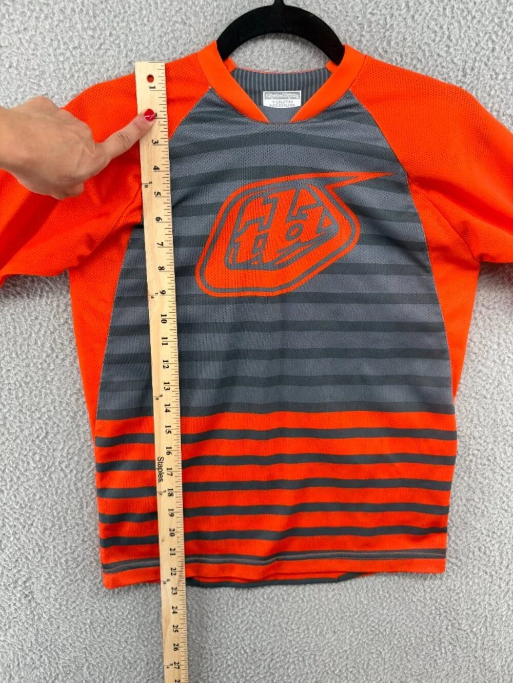 Troy Lee Designs Youth M MTB Bike Jersey Orange Gray Motocross BMX